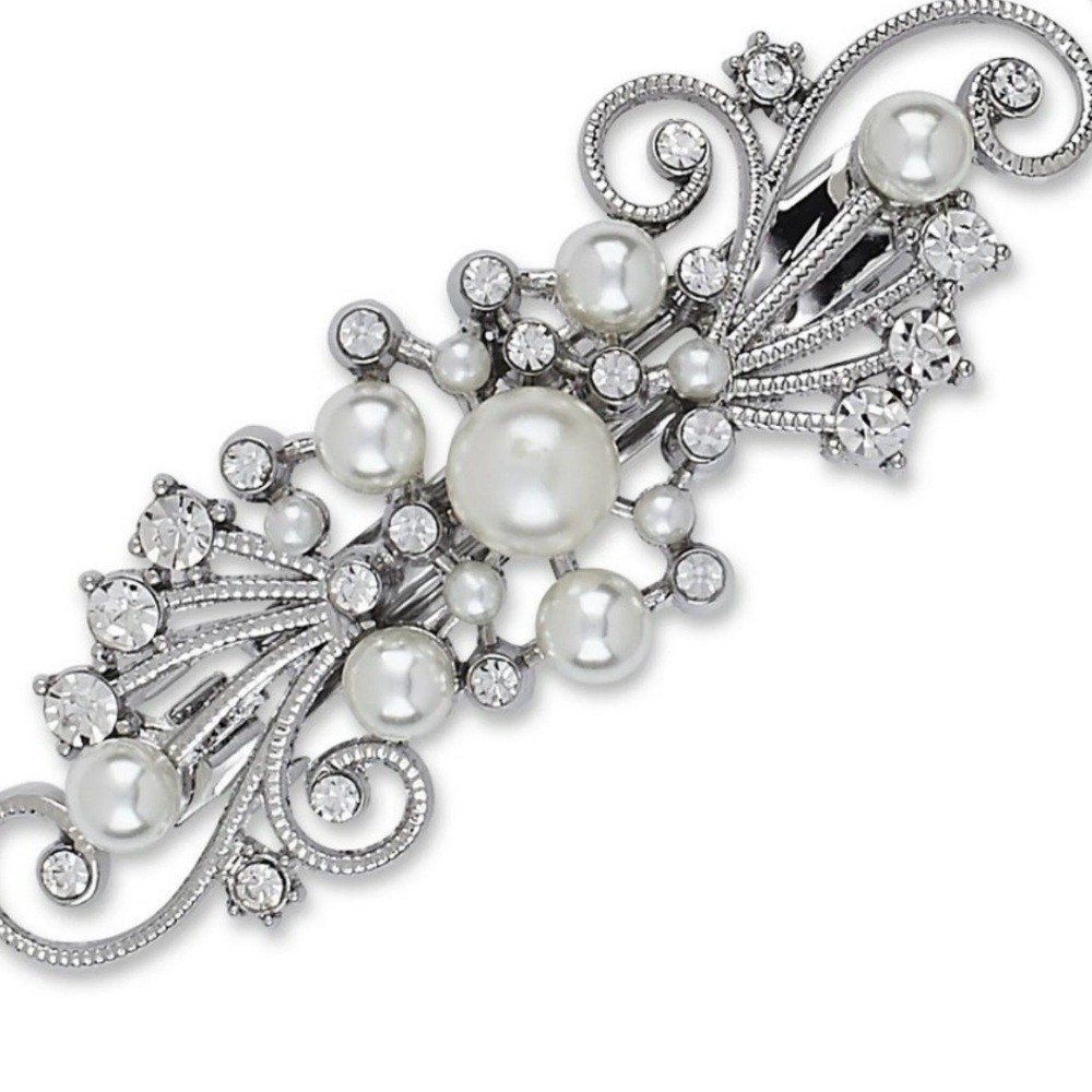 Scunci Sophisticated Jeweled Styling Statement hair clip in silver